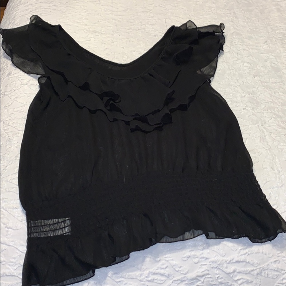 Black see through blouse